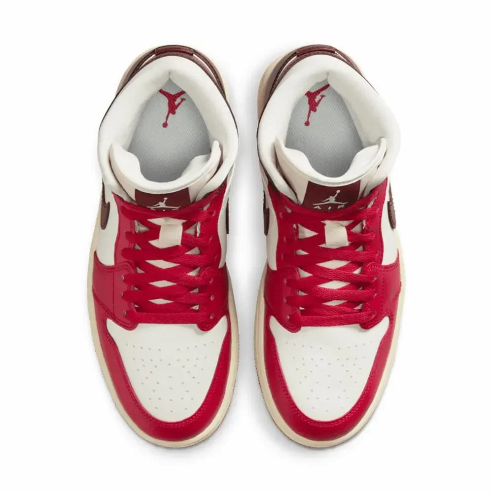 Nike Air Jordan 1 Mid BQ6472-119 Sneakers Women's White Lifestyle Shoes LIQ1632